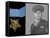 Digitally Restored Vector Portrait of Sergeant John Basilone And the Medal of Honor-Stocktrek Images-Framed Stretched Canvas