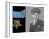 Digitally Restored Vector Portrait of Sergeant John Basilone And the Medal of Honor-Stocktrek Images-Framed Photographic Print