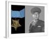 Digitally Restored Vector Portrait of Sergeant John Basilone And the Medal of Honor-Stocktrek Images-Framed Photographic Print