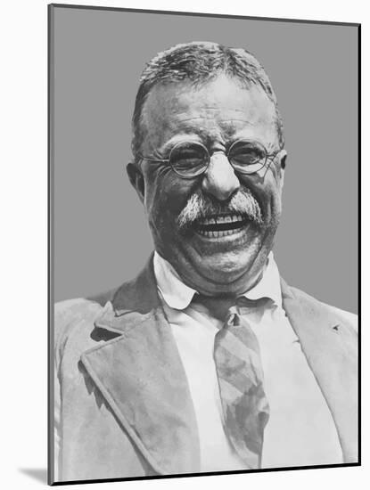 Digitally Restored Vector Portrait of Theodore Roosevelt Smiling-Stocktrek Images-Mounted Photographic Print
