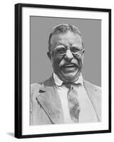 Digitally Restored Vector Portrait of Theodore Roosevelt Smiling-Stocktrek Images-Framed Photographic Print
