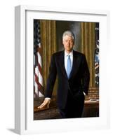 Digitally Restored White House Painting of President Bill Clinton-null-Framed Art Print