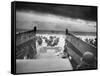 Digitally Restored World War II Photo of American Troops Approaching Omaha Beach-null-Framed Stretched Canvas