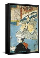 Dignitary before His Ceremonial Sword, by Utagawa Kunisada-Utagawa Kunisada-Framed Stretched Canvas
