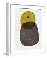 Dijon and Gray Abstract Shapes-Eline Isaksen-Framed Art Print