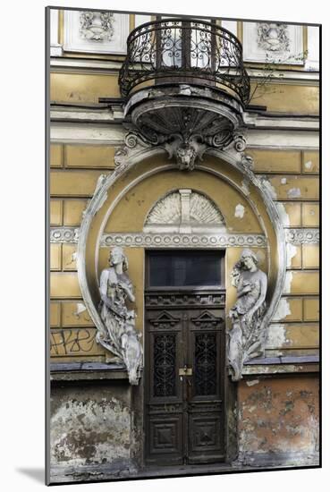 Dilapidated Art Nouveau Building, Riga Latvia-KerinF-Mounted Photographic Print