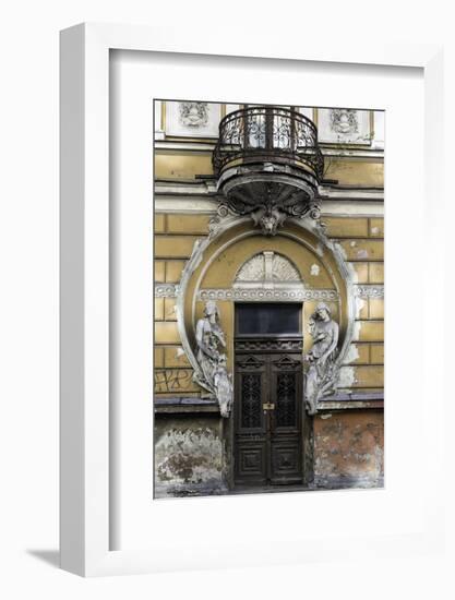 Dilapidated Art Nouveau Building, Riga Latvia-KerinF-Framed Photographic Print