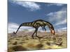Dilong Dinosaur Hunting Small Lizards in the Desert-Stocktrek Images-Mounted Art Print