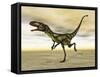 Dilong Dinosaur in the Desert-Stocktrek Images-Framed Stretched Canvas