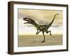 Dilong Dinosaur in the Desert-Stocktrek Images-Framed Art Print