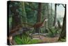 Dilong Paradoxus Strolling around the Woods in Search of Food-null-Stretched Canvas