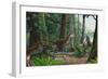 Dilong Paradoxus Strolling around the Woods in Search of Food-null-Framed Premium Giclee Print