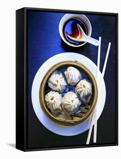 Dim Sum in Bamboo Steamer (China)-Dorota & Bogdan Bialy-Framed Stretched Canvas