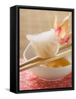 Dim Sum on Chopsticks over Dip (Asia)-null-Framed Stretched Canvas