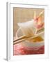 Dim Sum on Chopsticks over Dip (Asia)-null-Framed Photographic Print