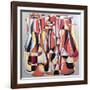 Dimentional Transposition, Carmine Vermillion-Brian Irving-Framed Giclee Print