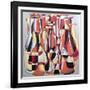 Dimentional Transposition, Carmine Vermillion-Brian Irving-Framed Giclee Print