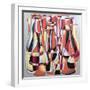 Dimentional Transposition, Carmine Vermillion-Brian Irving-Framed Giclee Print