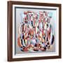 Dimentional Transposition, Vermillion Cerulean-Brian Irving-Framed Giclee Print