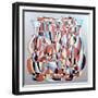 Dimentional Transposition, Vermillion Cerulean-Brian Irving-Framed Giclee Print