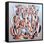 Dimentional Transposition, Vermillion Cerulean-Brian Irving-Framed Stretched Canvas