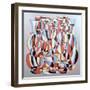 Dimentional Transposition, Vermillion Cerulean-Brian Irving-Framed Giclee Print