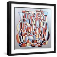 Dimentional Transposition, Vermillion Cerulean-Brian Irving-Framed Giclee Print