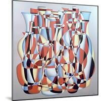 Dimentional Transposition, Vermillion Cerulean-Brian Irving-Mounted Giclee Print