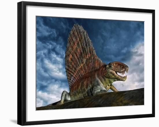 Dimetrodon Was an Extinct Genus of Synapsid from Th Early Permian Period-null-Framed Art Print