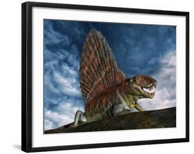 Dimetrodon Was an Extinct Genus of Synapsid from Th Early Permian Period-null-Framed Art Print