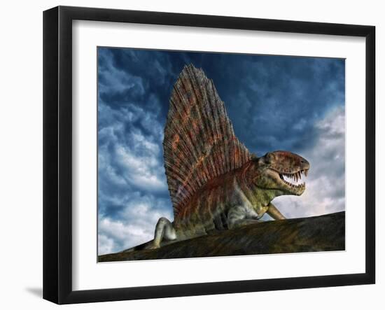 Dimetrodon Was an Extinct Genus of Synapsid from Th Early Permian Period-null-Framed Art Print