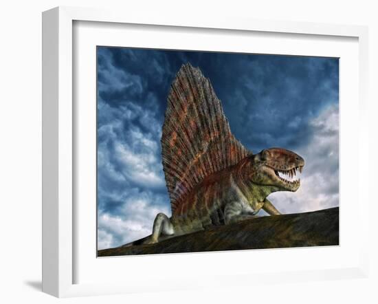 Dimetrodon Was an Extinct Genus of Synapsid from Th Early Permian Period-null-Framed Art Print