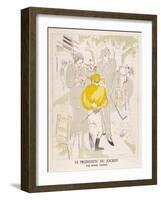 Diminutive Jockey Gives His Considered Opinion to a Couple-Roger Chastel-Framed Art Print