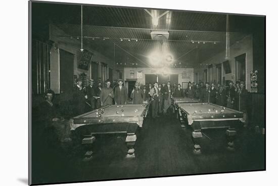 Dimly Lit Pool Hall-null-Mounted Art Print