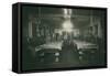 Dimly Lit Pool Hall-null-Framed Stretched Canvas