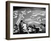 Dimly Lit Wall of the Sea Restaurant, with Customers Reading Their Menus with Flashlights-Wallace Kirkland-Framed Photographic Print