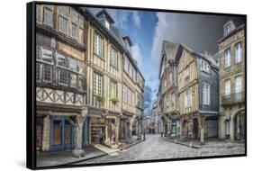 DINAN , place des Merciers.-Philippe Manguin-Framed Stretched Canvas