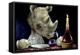 Dine-oceros-Will Bullas-Framed Stretched Canvas