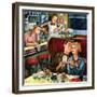 "Diner Engagement", July 15, 1950-Constantin Alajalov-Framed Giclee Print