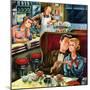 "Diner Engagement", July 15, 1950-Constantin Alajalov-Mounted Giclee Print