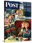 "Diner Engagement" Saturday Evening Post Cover, July 15, 1950-Constantin Alajalov-Stretched Canvas