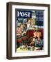 "Diner Engagement" Saturday Evening Post Cover, July 15, 1950-Constantin Alajalov-Framed Giclee Print