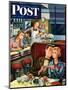 "Diner Engagement" Saturday Evening Post Cover, July 15, 1950-Constantin Alajalov-Mounted Giclee Print