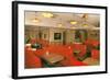 Diner Interior with Red Booths-null-Framed Art Print