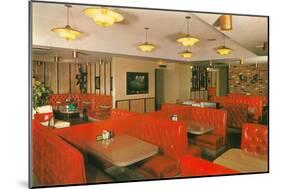 Diner Interior with Red Booths-null-Mounted Art Print