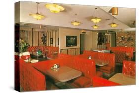 Diner Interior with Red Booths-null-Stretched Canvas