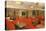 Diner Interior with Red Booths-null-Stretched Canvas