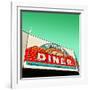 Diner Neon Retro Sign in America-Salvatore Elia-Framed Photographic Print