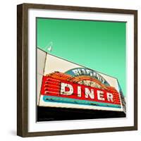 Diner Neon Retro Sign in America-Salvatore Elia-Framed Photographic Print