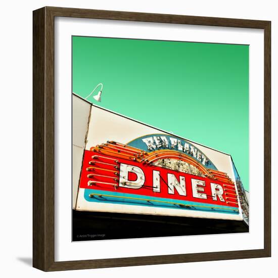 Diner Neon Retro Sign in America-Salvatore Elia-Framed Photographic Print